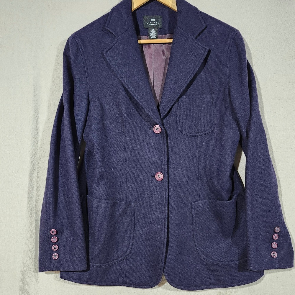 Limited America Wool Blazer‎ Jacket Womens Purple Career Business Coat Size 10